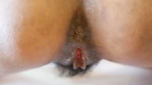 Doggiestyle pussy closeup oozing creampue