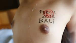 Tiny Chinese Teen tits covered in cum
