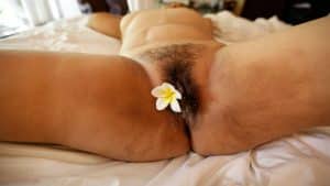 Cock Hungry MILF with creampie oozing from hairy fat pussy