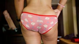 Chubby Oriental ass in see-through panties