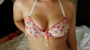 Chubby Oriental boobs in cute bra