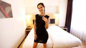 Russian girl in sexy black dress