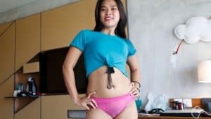 Filipina Teen posing in panties and halter top before she gets fucked