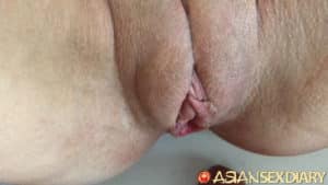 Shaved Russian Pussy closeup with moisture