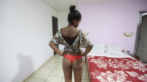 Perfect Black Teen ass in red thong