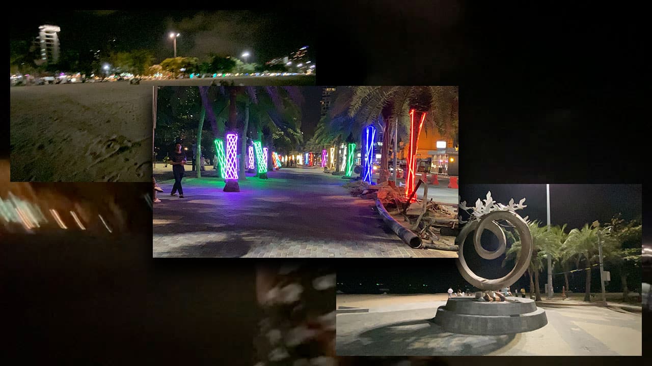 Pattaya Beach Lockdown Walk @ Night