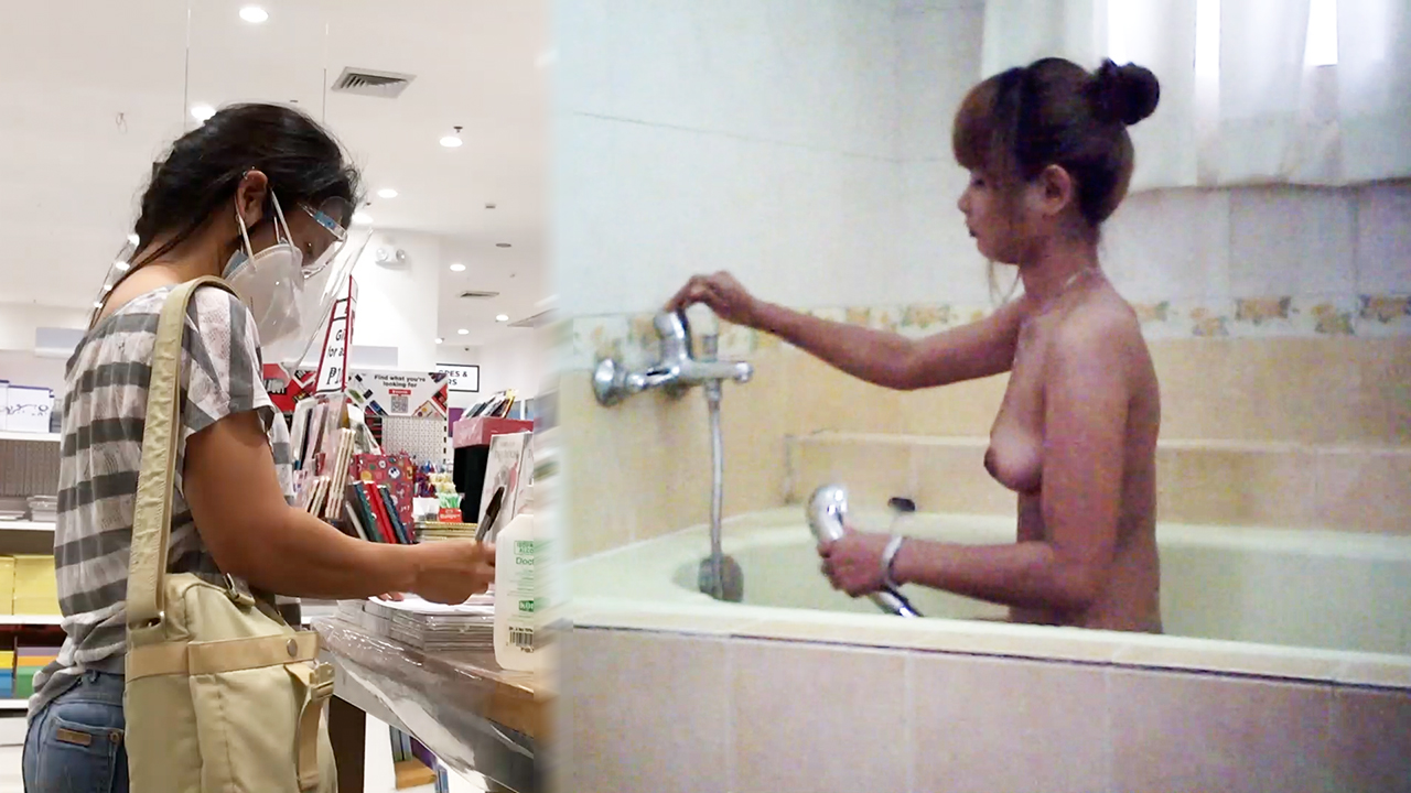 HORNY NAKED Waitress & Shopping Trip on Asian Sex Diary