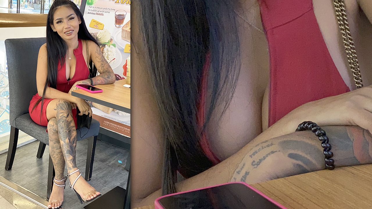 Beautiful Asian Cleavage Girl Picked Up