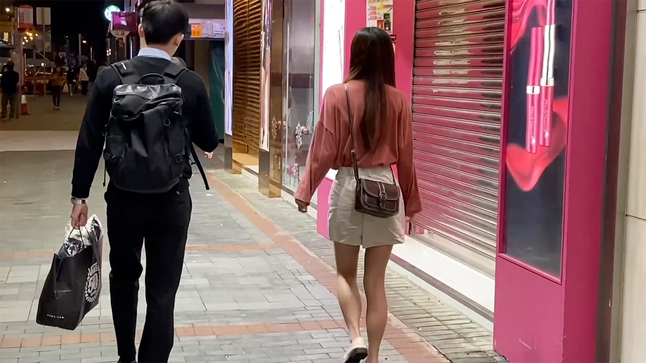 Street Skirts at Night in Hong Kong