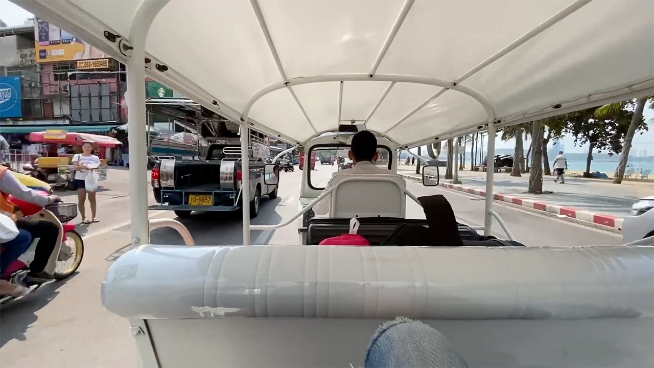Tuktuk Car POV From Back Seat