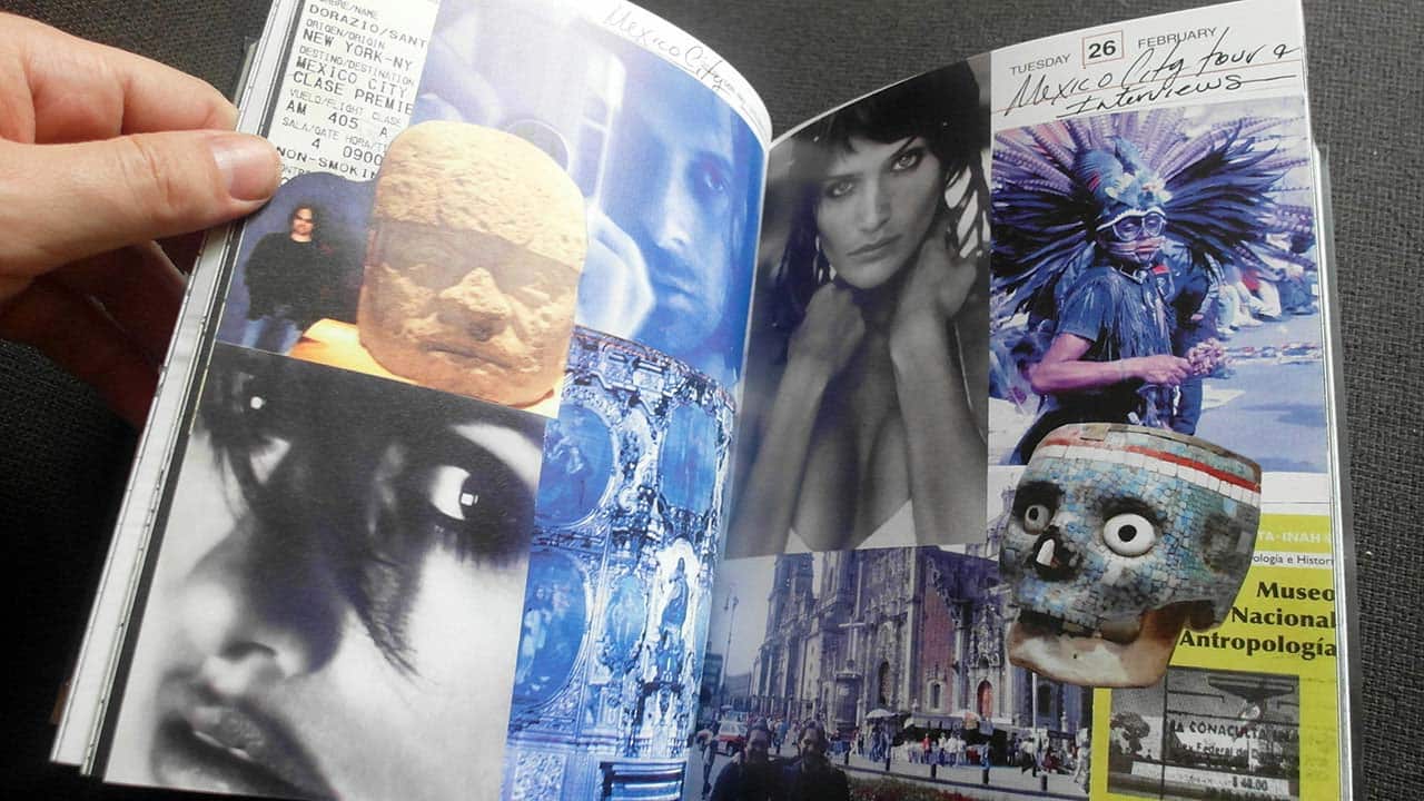 Flipping through collage pages in the Sante Dorazio Barely Private book