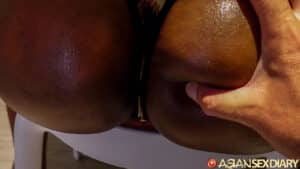 Black Bubble Butt Porn with ass getting squeezed