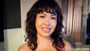 Pretty mouth Asian girl with braces